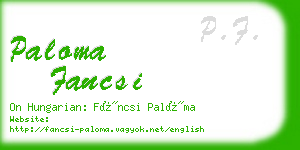 paloma fancsi business card